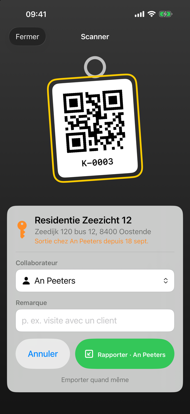 Scanner un porte-clés dans Claviro