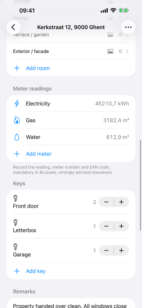 Screenshot of InSitu: 6. Meter readings and keys
