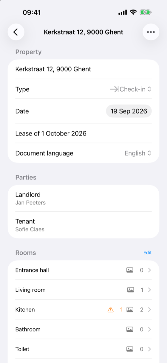 Screenshot of InSitu: 2. Property and parties