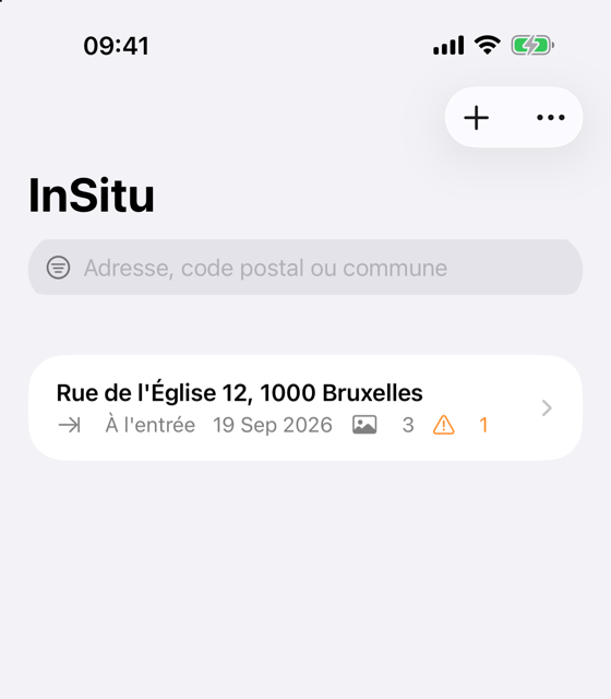 Capture d’écran d’InSitu: 1. Commencer un rapport