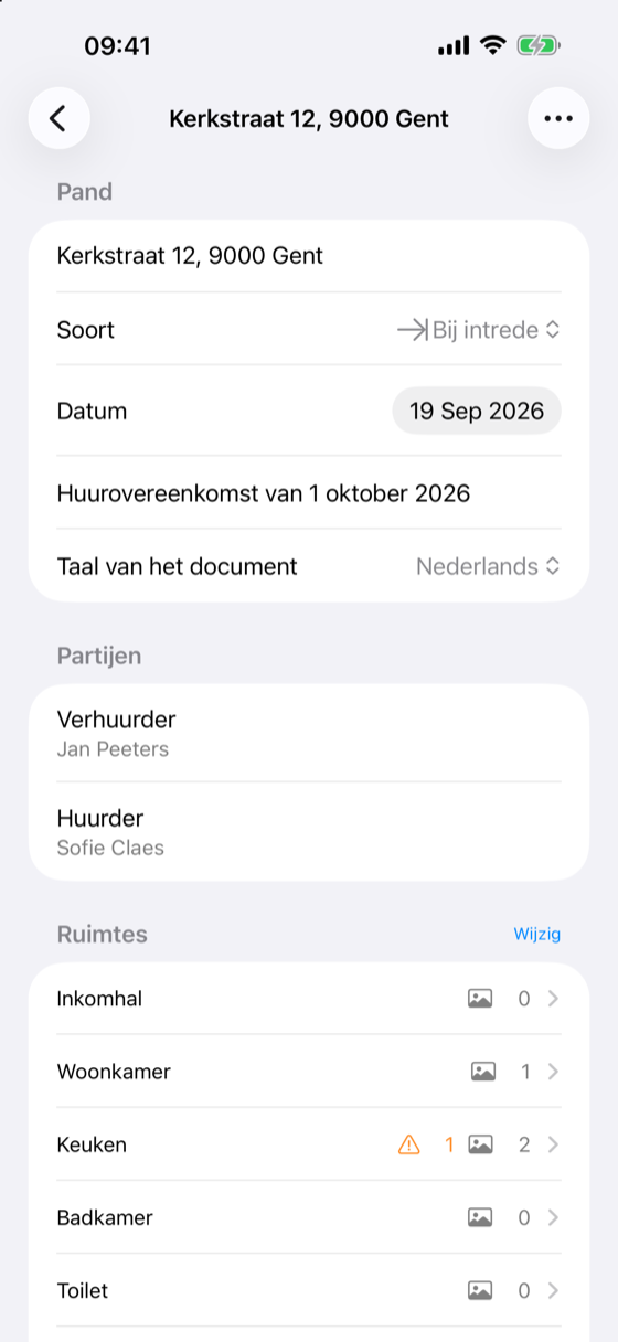 Schermafbeelding van InSitu: 2. Pand en partijen