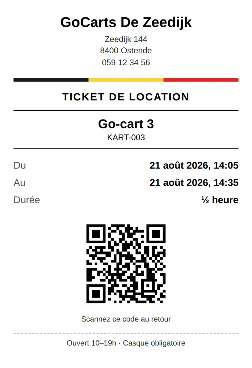 Un ticket à chaque location
